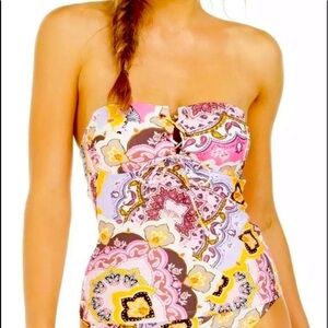 HULA Honey Paisley Party Swimsuit Tankini Top